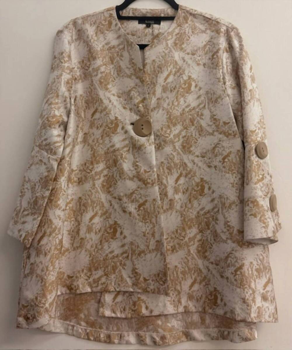 NEW LIOR women's print crewneck jacket in gold